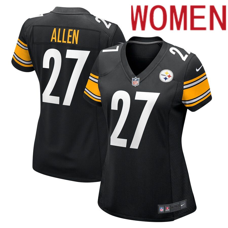 Women Pittsburgh Steelers 27 Marcus Allen Nike Black Game NFL Jersey